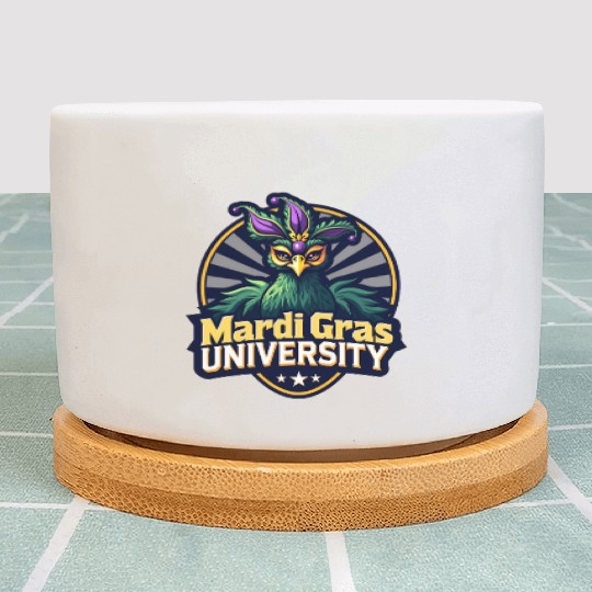 Mardi Gras University Peacock Women's Mardi Gramas Plant Pots
