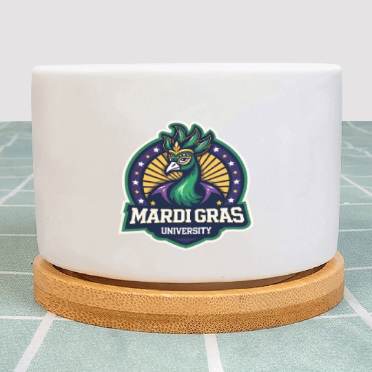 Mardi Gras University Peacock Women's Mardi Gras Plant Pots