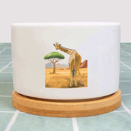 Giraffe looks friendly Plant Pots