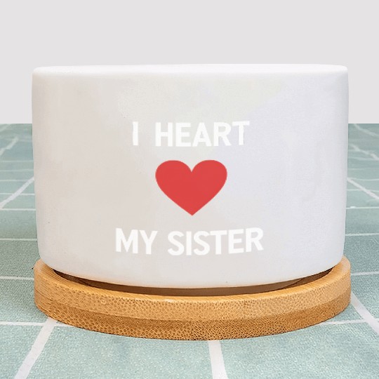 I Love My Sister Family Love Heart Gift Plant Pots