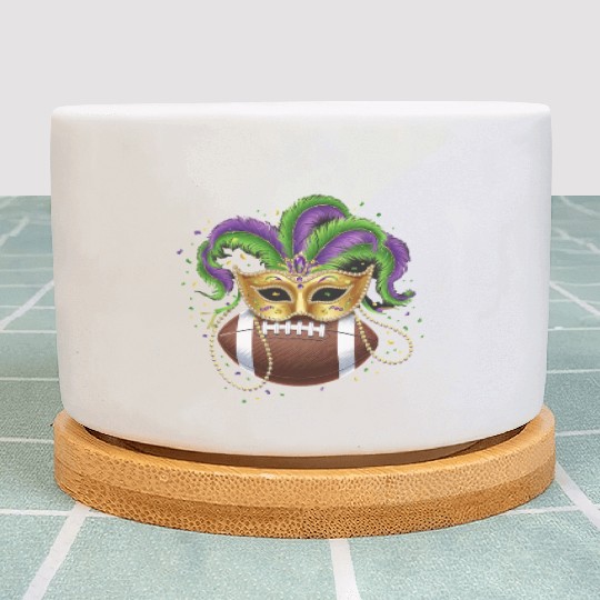 Funny Football Mardi Gras Mask Beads Mardi Gras Plant Pots