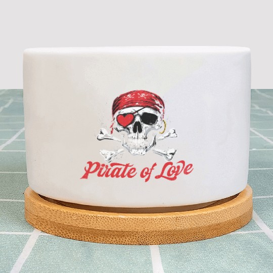 Pirate of Love Skull Design Plant Pots