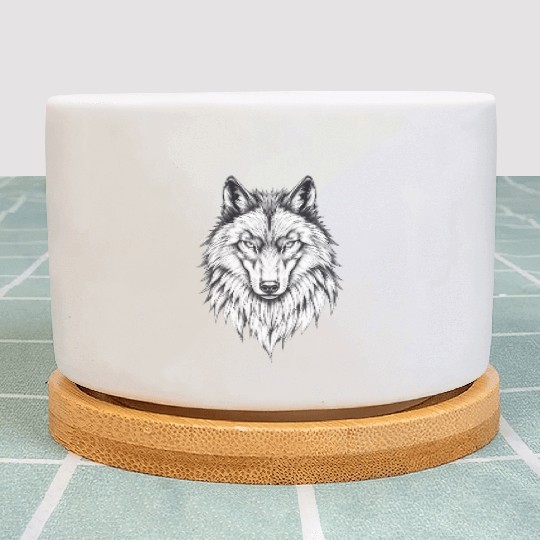 Wolf Face: Majestic and Wild Plant Pots