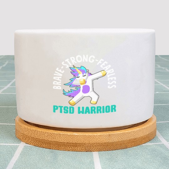 Brave Strong Fearless PTSD Awareness Plant Pots