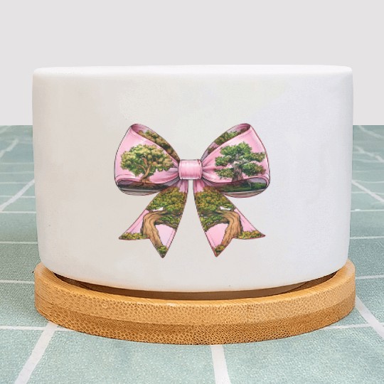 Coquette Bow Bonsai Japanese Zen Mothers Day Plant Pots
