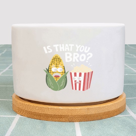 Funny Corn and Popcorn Cartoon Meme Design Plant Pots