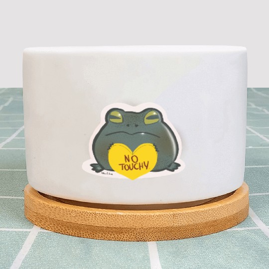 NO Touchy! Grumpy toad. Plant Pots