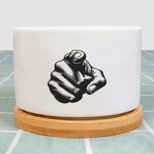 Motivational Design Index Finger Hand Gesture Plant Pots