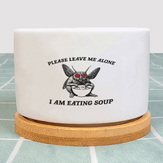 Retro Mothman Eating Soup Cryptid 90s Plant Pots