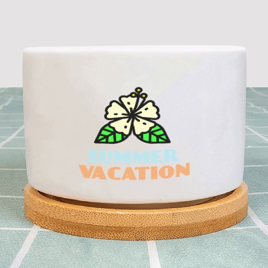 Summer Vacation Hibiscus Design Plant Pots