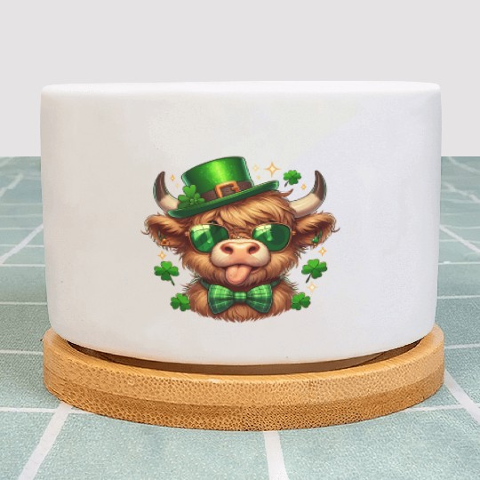 St Patricks Day Plant Pots - Irish Lucky cow