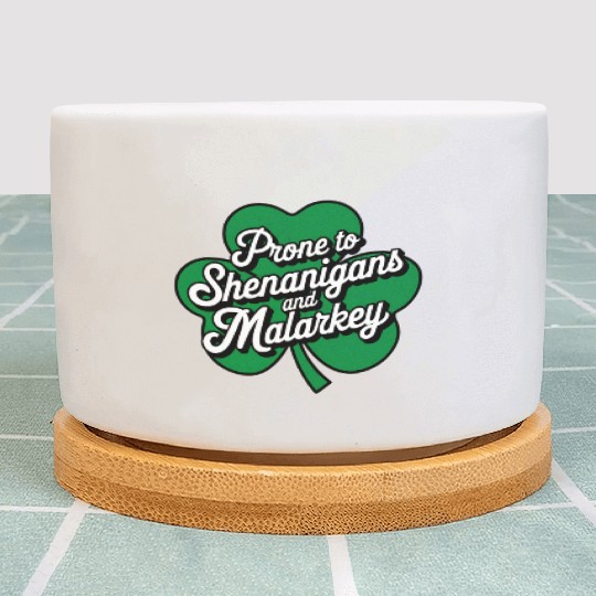 Prone to Shenanigans and Malarkey St Patrick's Day Plant Pots