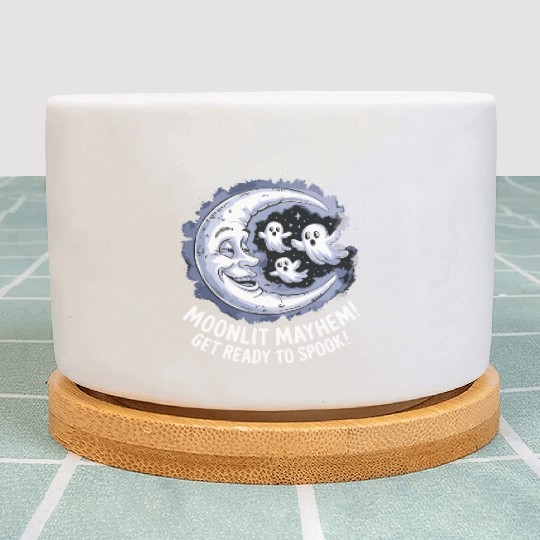 Moonlit Mayhem Ghostly Spook Under the Mondlight Plant Pots