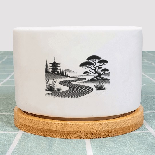 Japanese Temple Path Of Meditative Balance Plant Pots