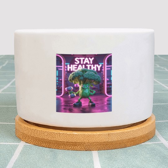 Broccoli Gym Workout STAY HEALTHY Plant Pots