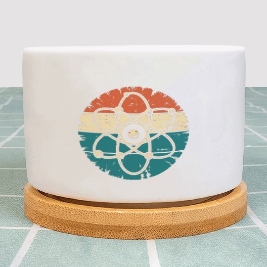 Retro Atom Art Biology Physics Chemistry Science Plant Pots