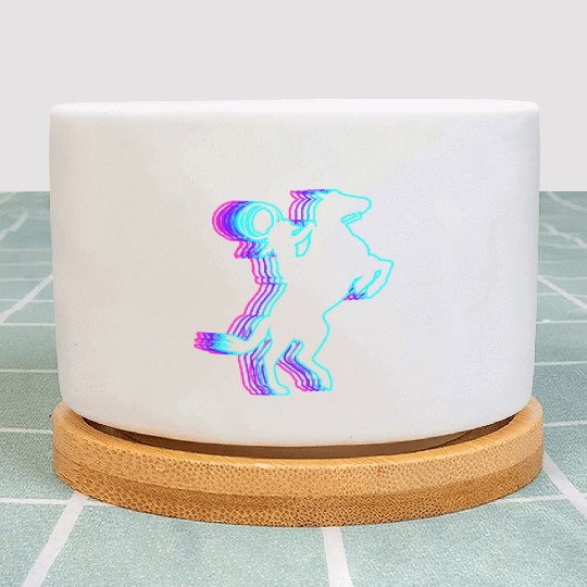 Retro Rodeo Barrel Racer Barrel Racing Vaporwave Plant Pots
