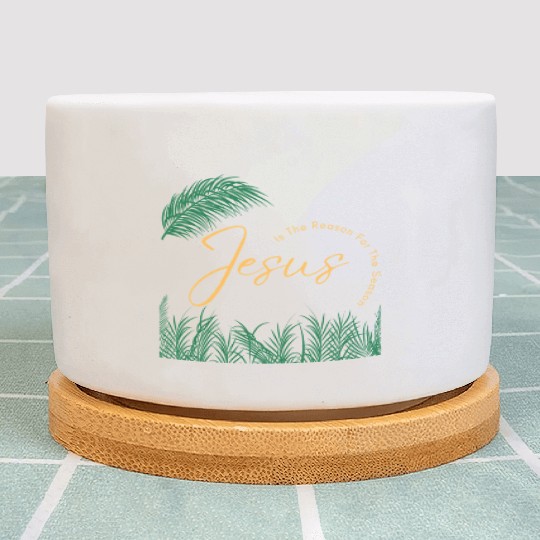 Jesus Is The Reason For The Season - Gold Text Plant Pots