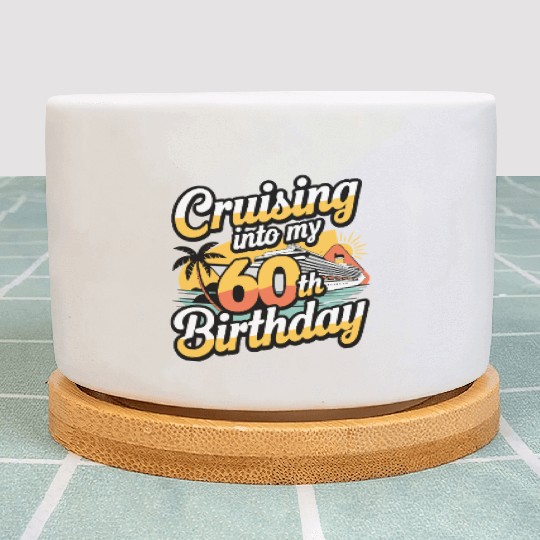 Cruising Into My 60th Birthday Retro Cruise Design Plant Pots