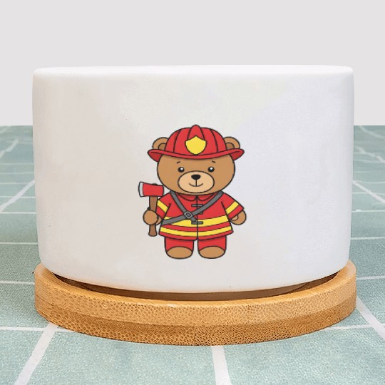Teddy bear firefighter Plant Pots