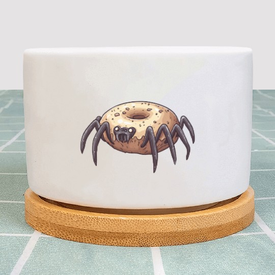 Donut Spider Funny Creative Motif Plant Pots