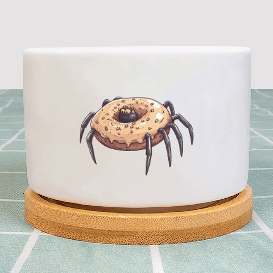Donut Spider Funny Creative Motif Plant Pots