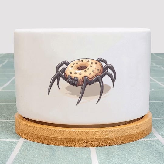 Donut Spider Funny Creative Motif Plant Pots