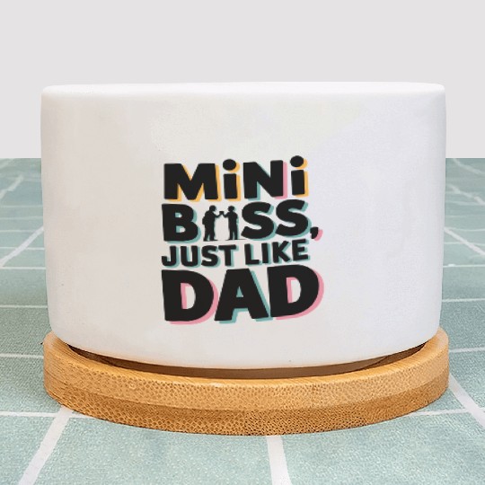 Mini Boss Just Like Dad – Father & Son Matching Plant Pots