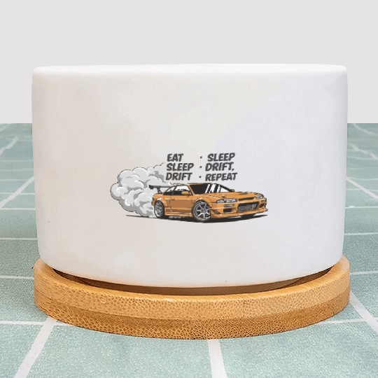 Eat Sleep Drift Repeat Plant Pots – Neon JDM Car Raci