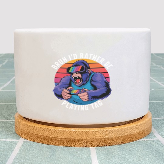 Retro Gamer Ape Plant Pots