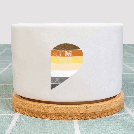 Bear Pride Couple Heart I'm His He's Mine Matching Plant Pots