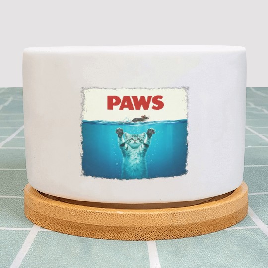 Paws Kitten Meow Parody Funny Cat Lover Plant Pots