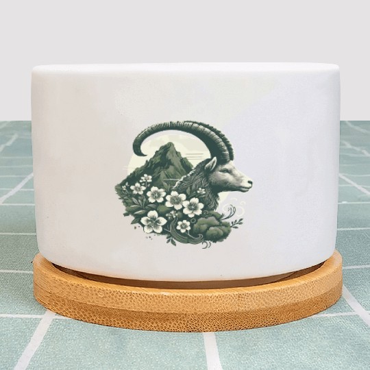 Capricorn Zodiac Sign - Mountain Goat Astrology Plant Pots