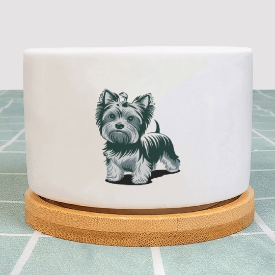 Adorable Yorkshire Terrier Art for Dog Lovers Plant Pots