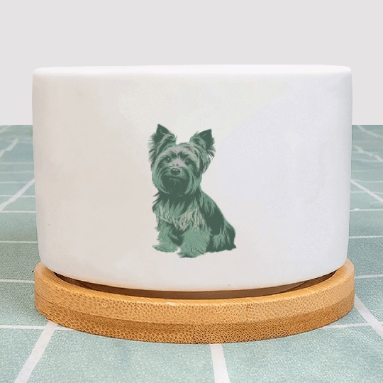 Charming Yorkshire Terrier Portrait for Dog Lovers Plant Pots