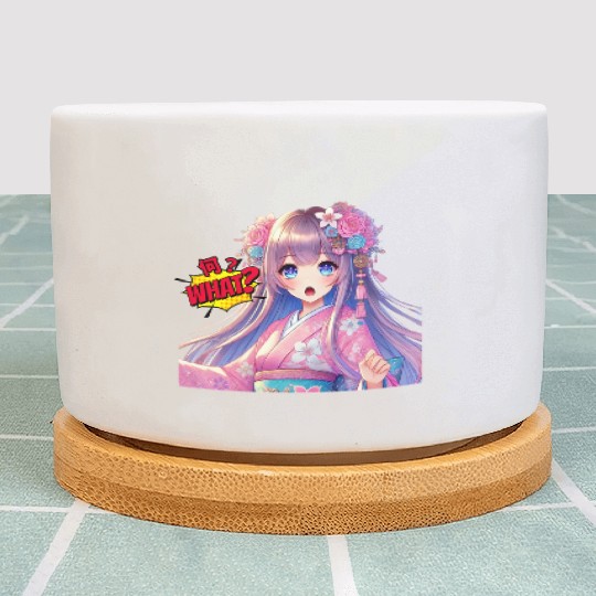 Kawaii Kimono Girl Plant Pots