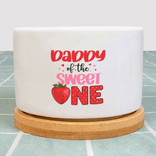 Daddy Sweet One Strawberry Birthday Family Party Plant Pots