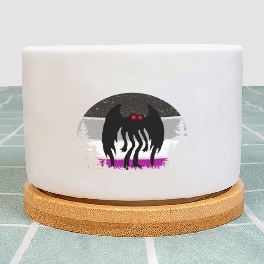Retro ACE Mothman Asexual Pride Point pleasant Cry Plant Pots