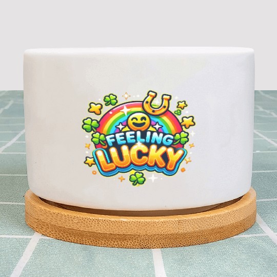 Feeling Lucky - Vibrant Celebration Design Plant Pots