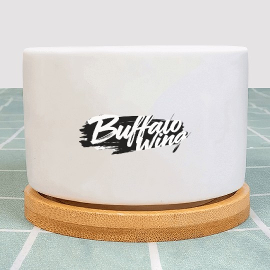 Buffalo wing text Design with Bold Brushstroke Plant Pots