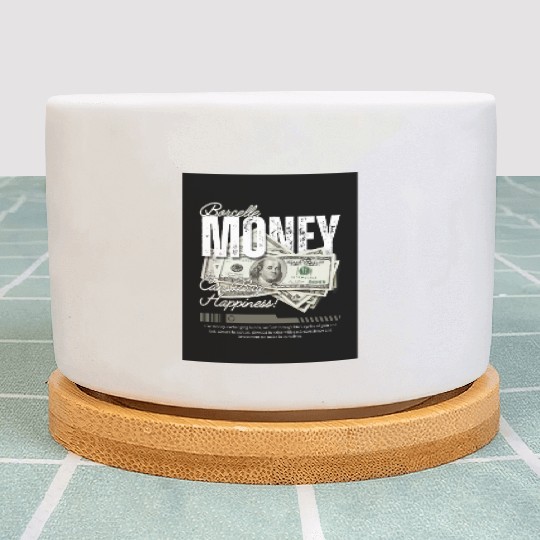 White and Grey Vintage Money Streetwear Plant Pots
