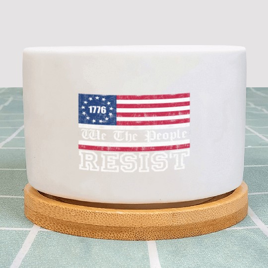 1776 Resist Trump Protest Anti Political US Fla Plant Pots