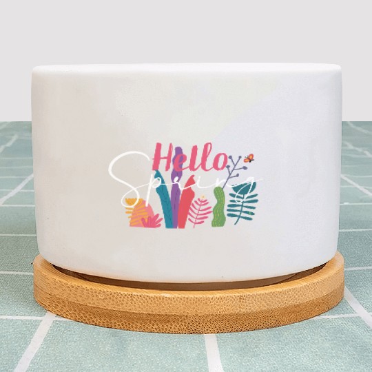 Hello Spring – A Cheerful Seasonal Greeting Plant Pots