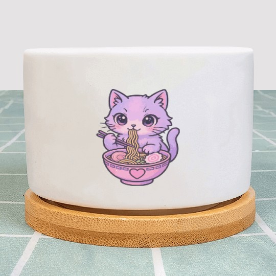 Kawaii Cat Ramen Plant Pots