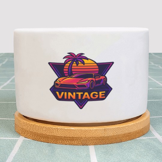 Retro Drive – Neon Synthwave Speed Plant Pots