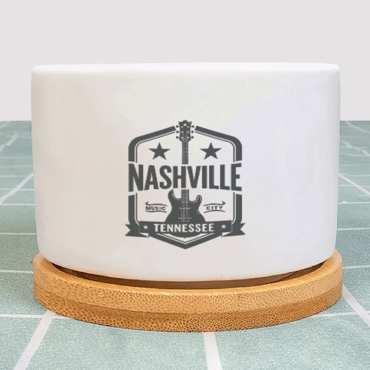 Nashville Music City Guitar Tennessee Plant Pots