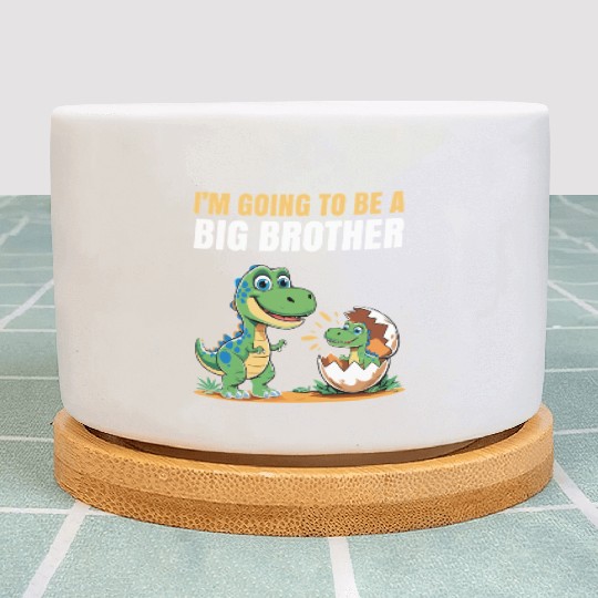 Kids I'm Going To Be A Big Brother Dinosaur Plant Pots