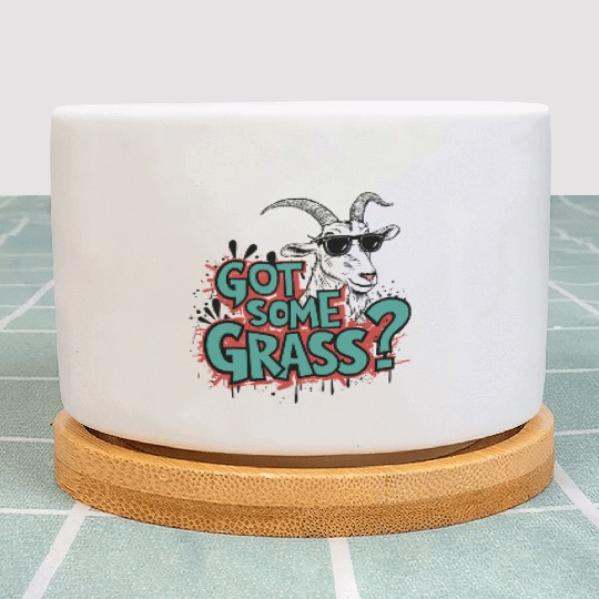 Goat Some Grass? Meme Goat Energy Plant Pots