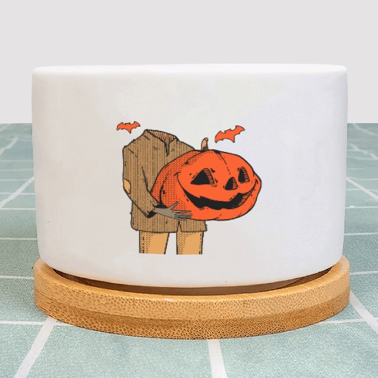 Scary Spooky Jack O Lantern Face Pumpkin Men Boys Plant Pots