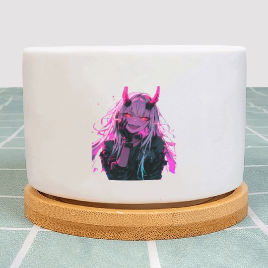 Anime Demon Girl Kawaii Waifu Japanese Anime Plant Pots